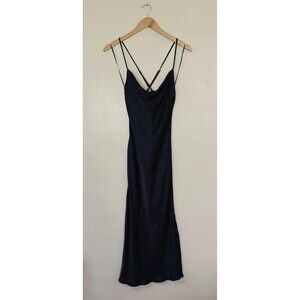 Lucy Paris Blue Slip Maxi Dress Womens XS Spaghetti Strap Stretch